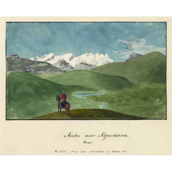 SVG Peruvian Andes with lonesome rider