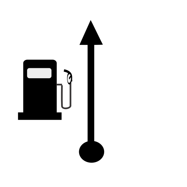 SVG Petrol pump on your left TSD vector sign