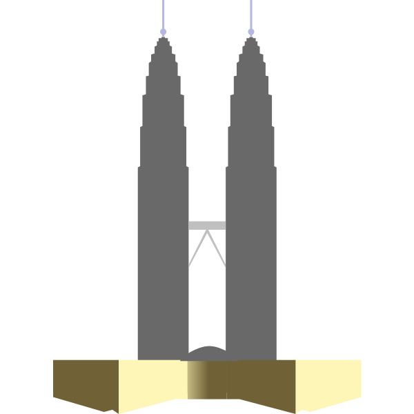 SVG Petronas Twin Towers silhouette vector drawing