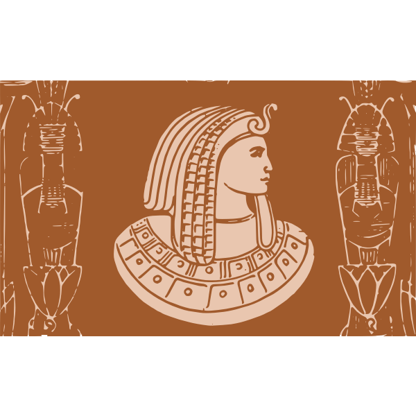 SVG Pharaoh of Egypt brown poster vector illustration
