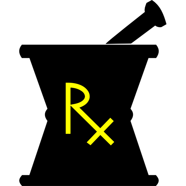 SVG Pharmacy mortar and pestle in yellow