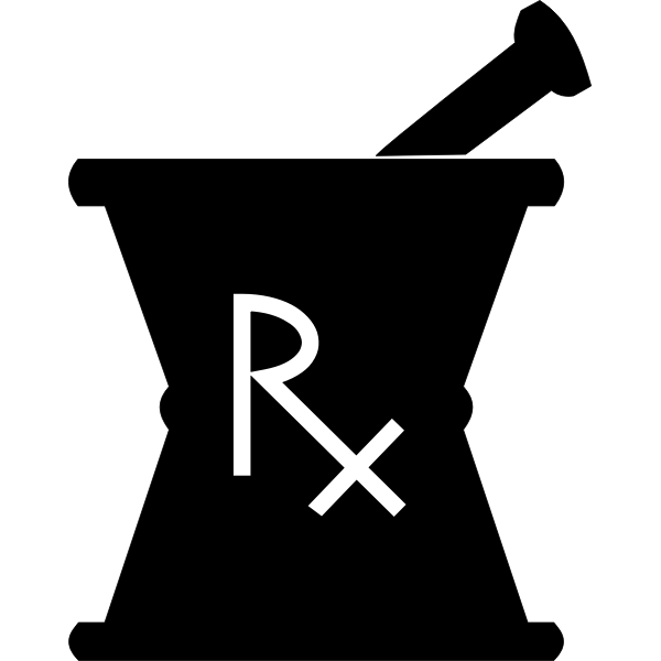 SVG Pharmacy mortar and pestle silhouette