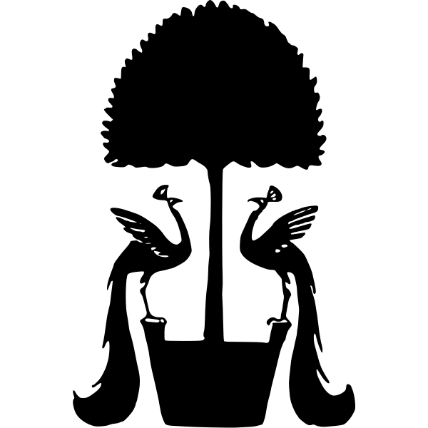 SVG Pheasants and tree silhouette