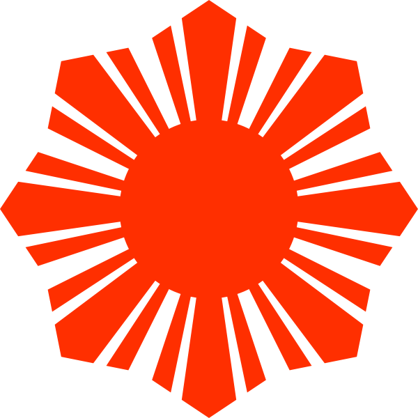 SVG Philippine flag sun symbol red silhouette vector drawing