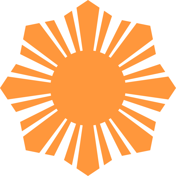 SVG Phillippine flag sun symbol orange silhouette vector illustration