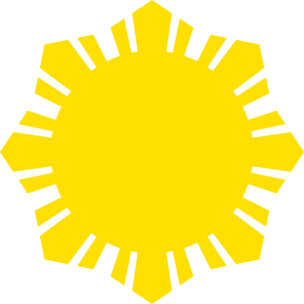 SVG Phillippine flag sun symbol yellow silhouette vector clip art