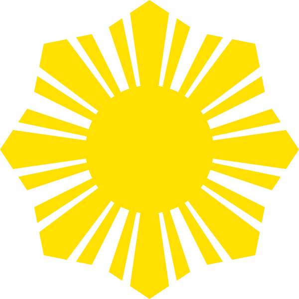 SVG Phillippine flag yellow sun symbol silhouette vector image