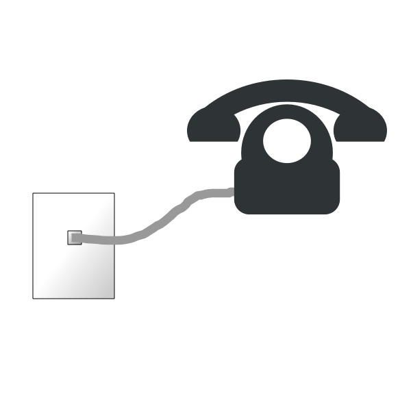 SVG Phone and cable to wall plate vector image