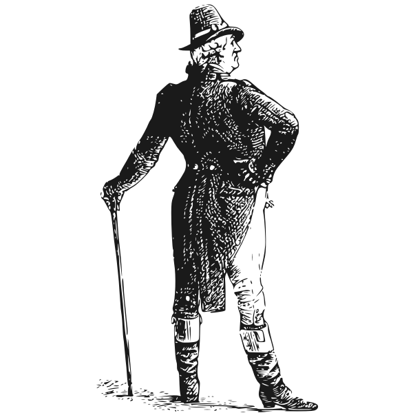 SVG Photocopy vector image of a classic gentleman in boots