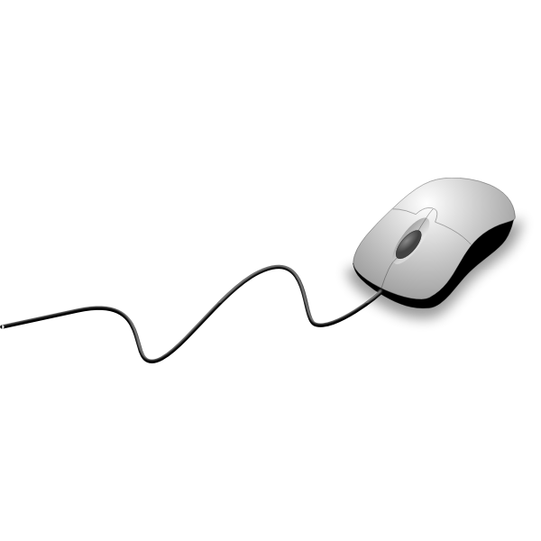 SVG Photorealistic clip art of a wired mouse