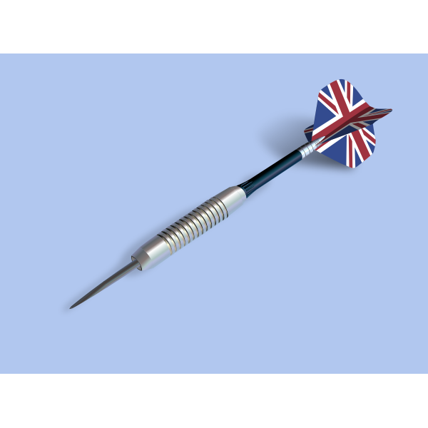 SVG Photorealistic dart with UK colors vector image