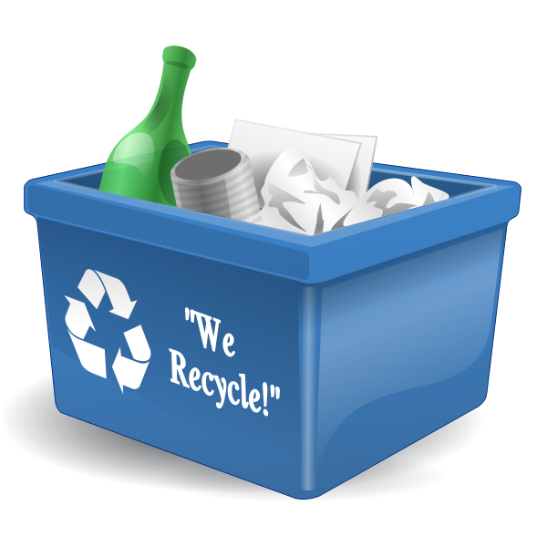 SVG Photorealistic recycling bin full of waste vector graphics