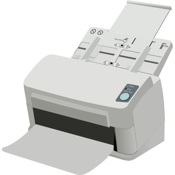 SVG Photorealistic scanner and printer machine vector drawing