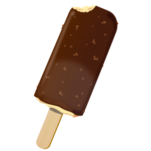 SVG Photorealistic vector illustration of a chocolate ice-cream on a stick