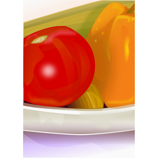 SVG Photorealistic vector image of part of vegetables bowl