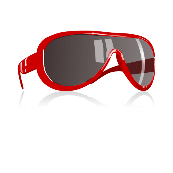 SVG Photorelistic vector image of sunglasses with red frame