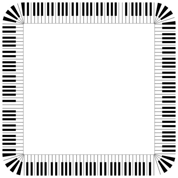 SVG Piano keys in a square frame