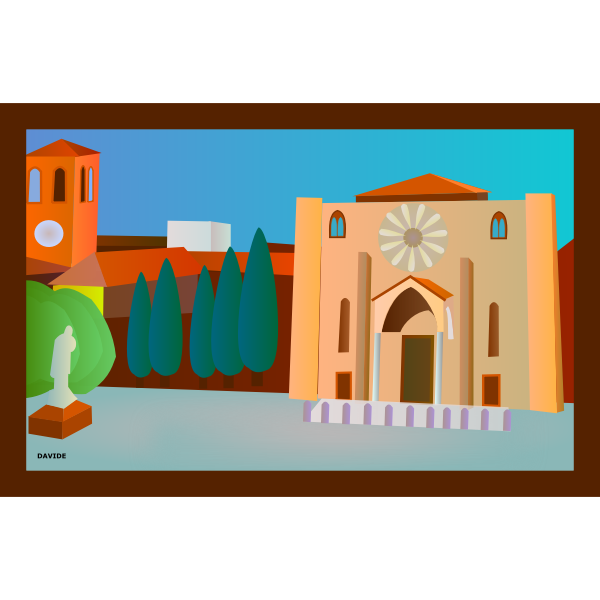 SVG Piazza San Francesco vector postcard