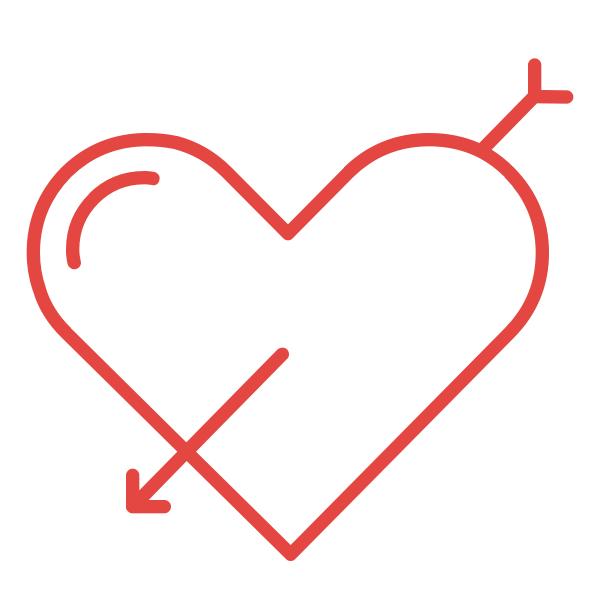 SVG Pierced heart symbol