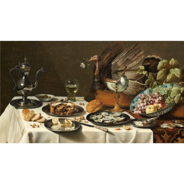 SVG Pieter Claesz Still Life with a Turkey Pie