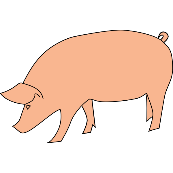 SVG Pig foraging vector clip art