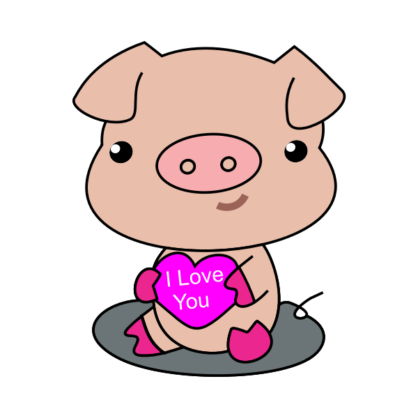 SVG Pig with heart