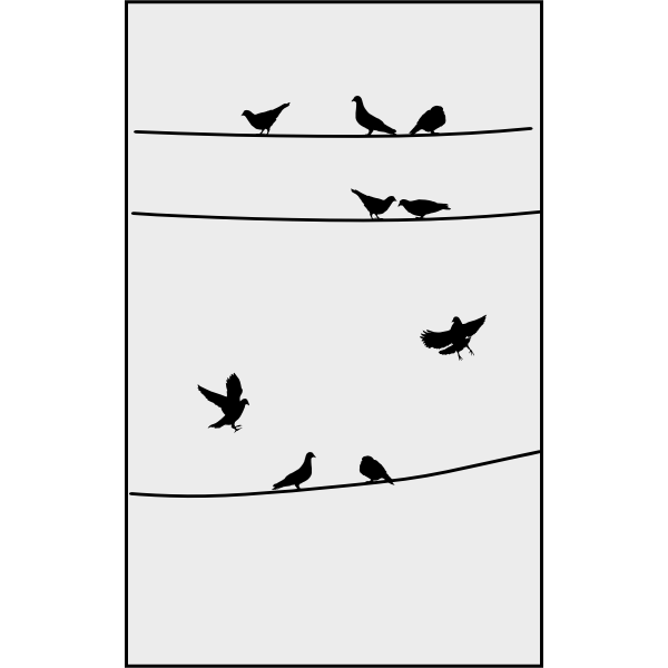 SVG Pigeons on wires clip art