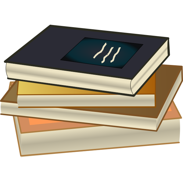 SVG Pile of books color drawing