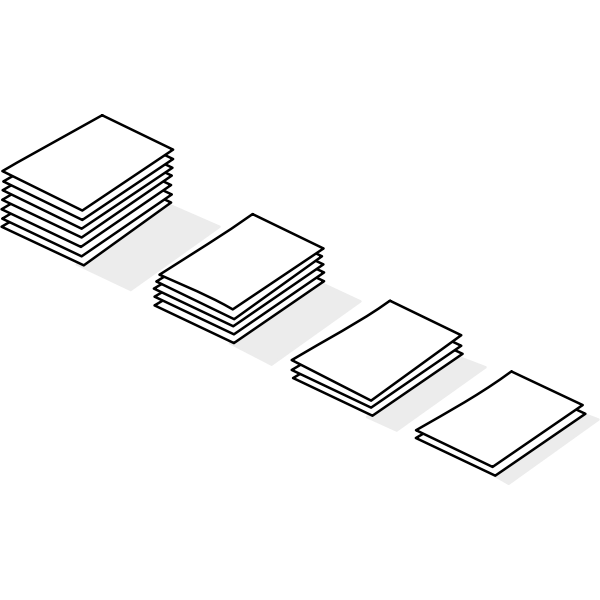 SVG Piles of paper line art vector clip art