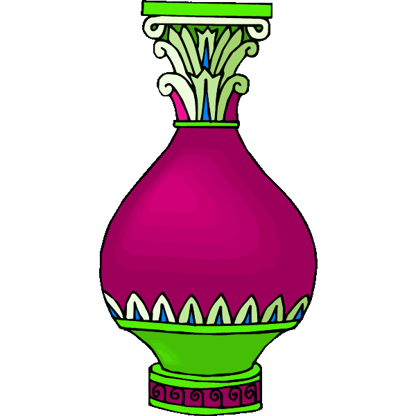 SVG Pink and green vase
