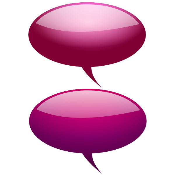 SVG Pink and purple speech bubbles vector clip art
