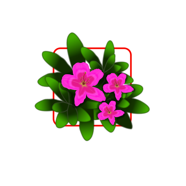 SVG Pink azalea vector drawing