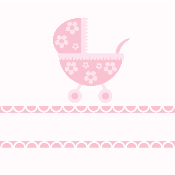 SVG Pink baby stroller