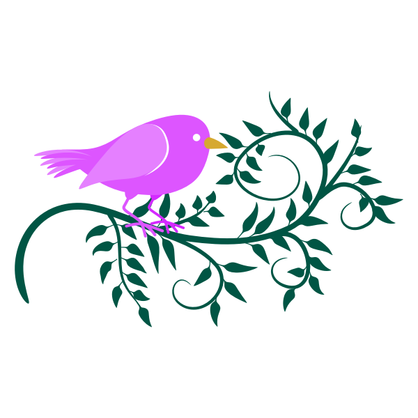 SVG Pink bird in a branch