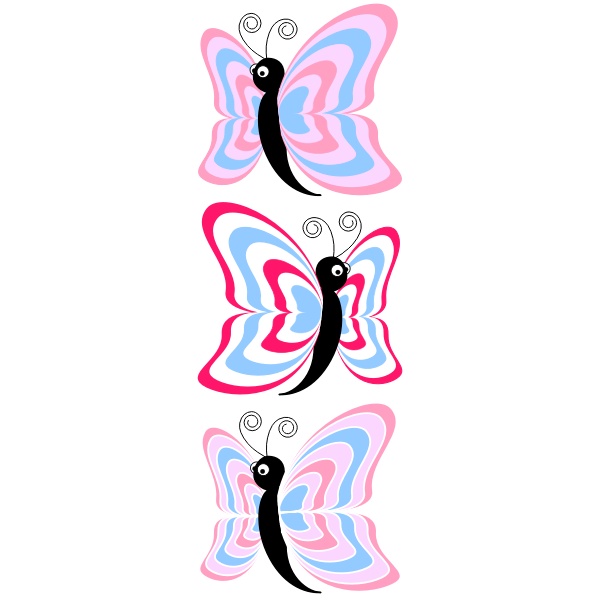 SVG Pink cartoon butterfly