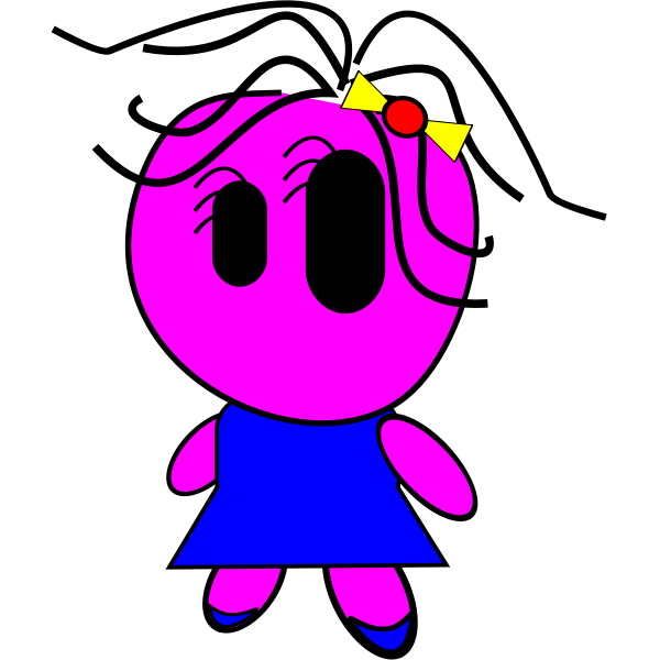 SVG Pink cartoon girl vector image