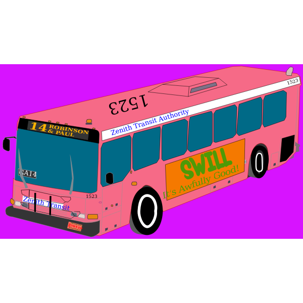 SVG Pink city bus vector graphics