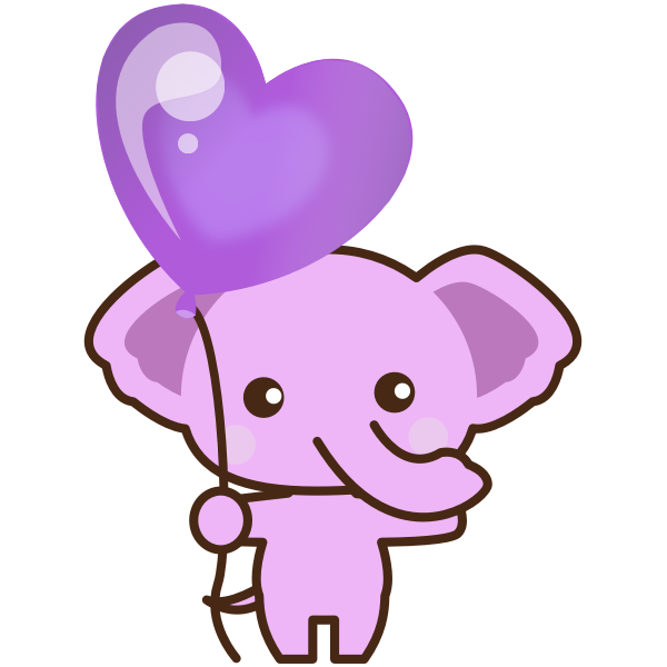 SVG pink elephant cartoon
