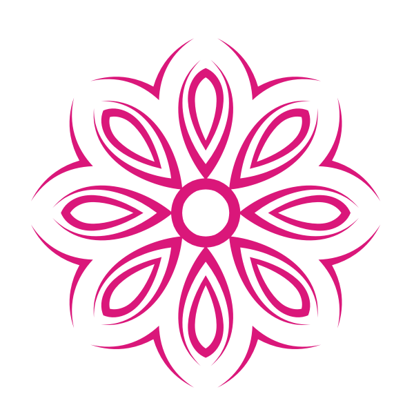 SVG Pink flower clip art shape