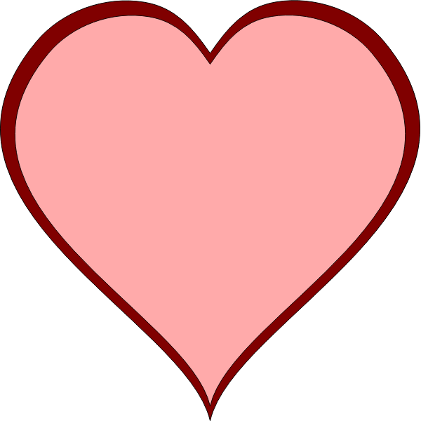SVG Pink heart with red thick line border vector image