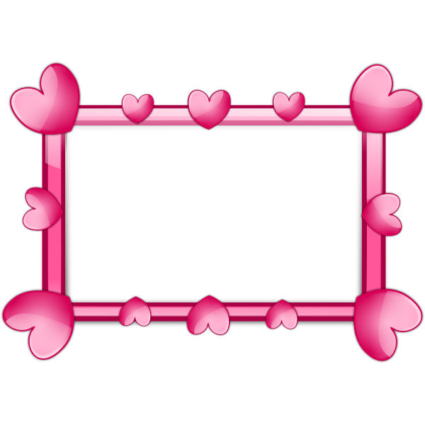 SVG Pink hearts border vector image