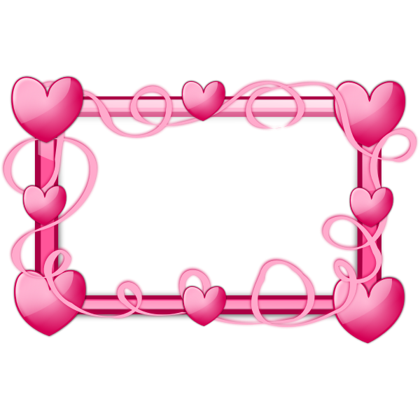 SVG Pink hearts frame vector graphics