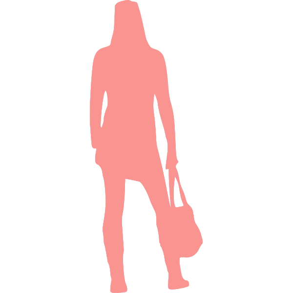 SVG Pink lady with bag