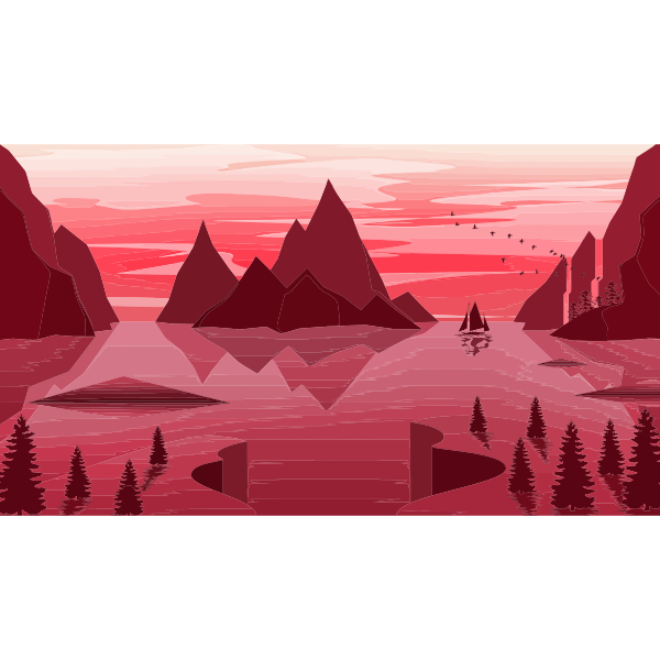 SVG Pink landscape sunset