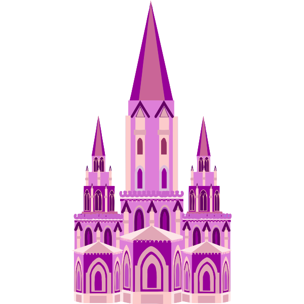 SVG Pink medieval castle