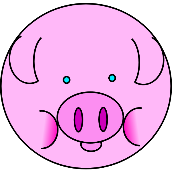 SVG Pink pig vector image