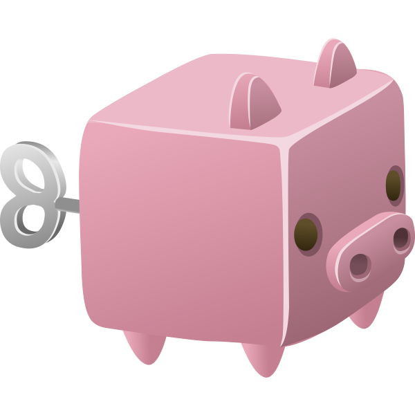 SVG Pink piggybank vector clip art