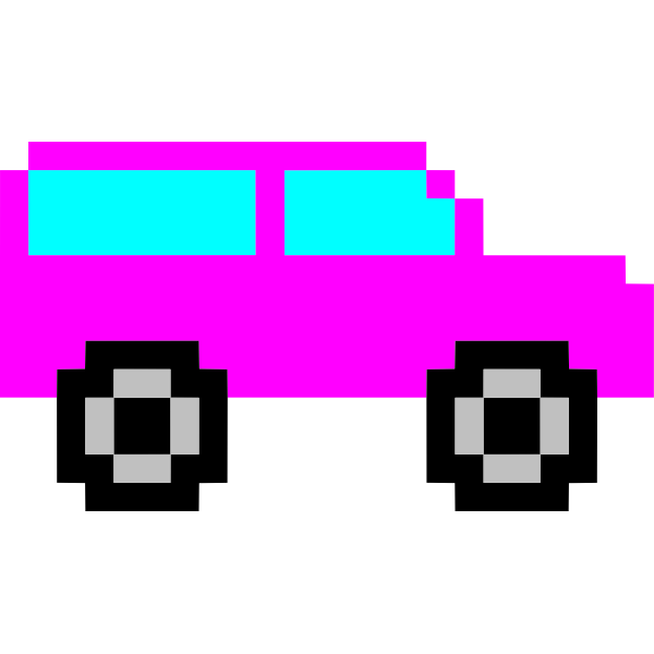 SVG Pink pixel car