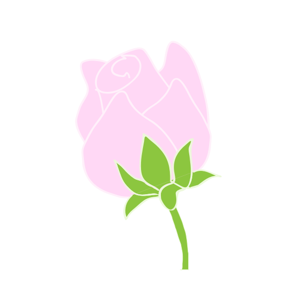 SVG Pink rose line art