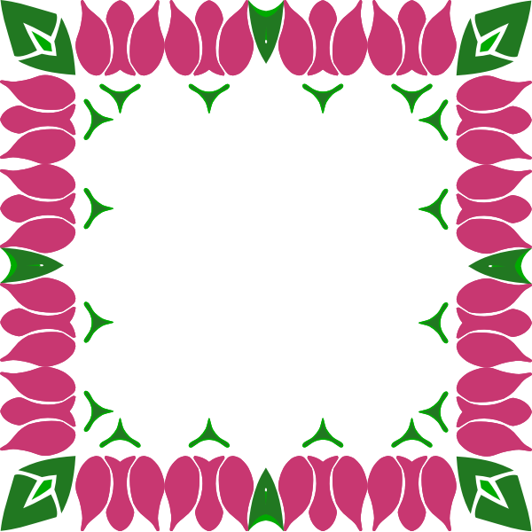SVG Pink roses frame